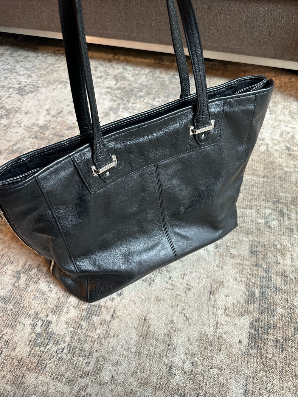 COACH Taylor 32824 Black Leather Large Tote Shoulder Bag Satchel - Picture 5 of 12